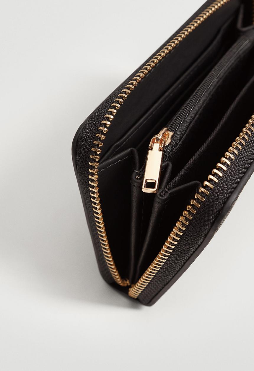 MANGO - Saffiano-effect wallet - black