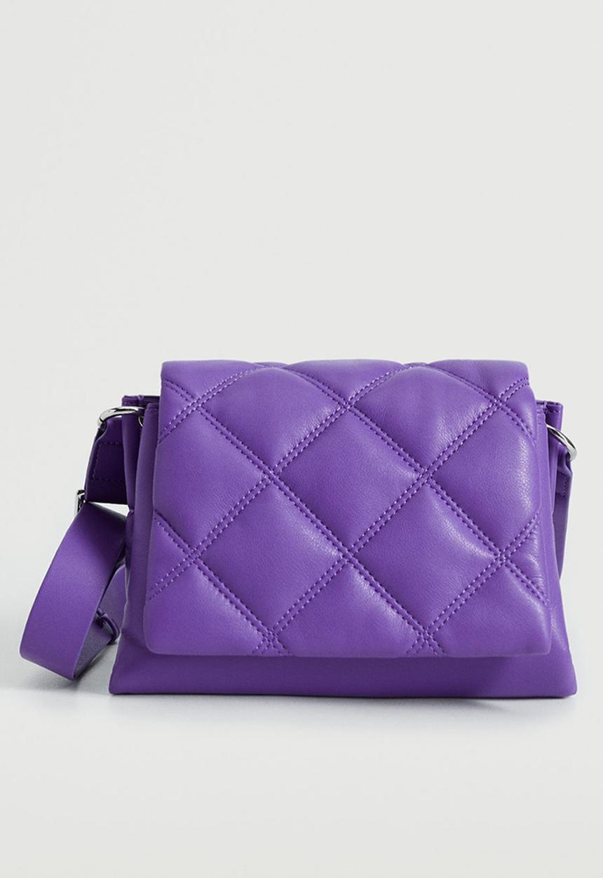 MANGO - Quilted shoulder bag - purple 