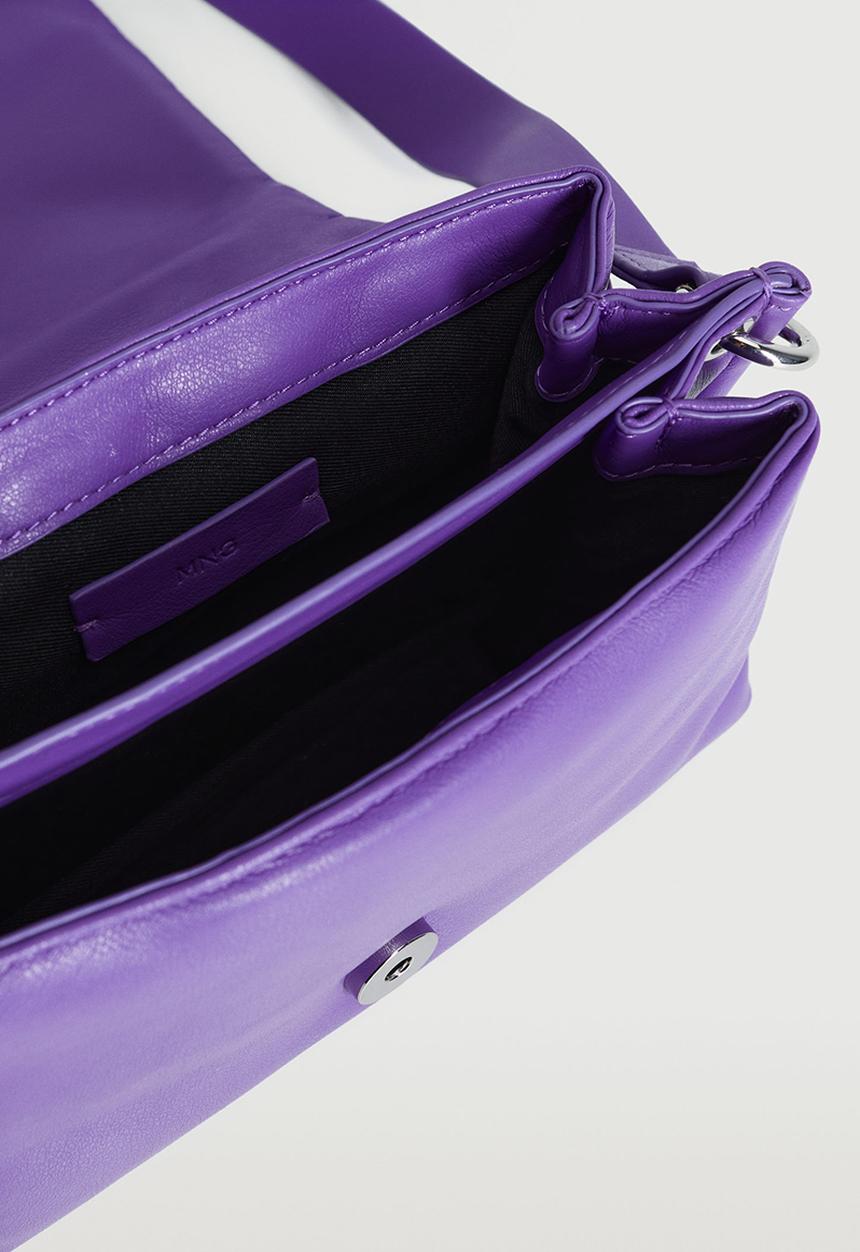 MANGO - Quilted shoulder bag - purple 