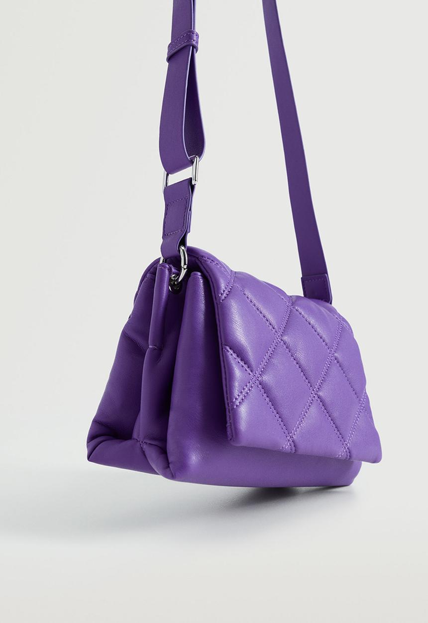 MANGO - Quilted shoulder bag - purple 
