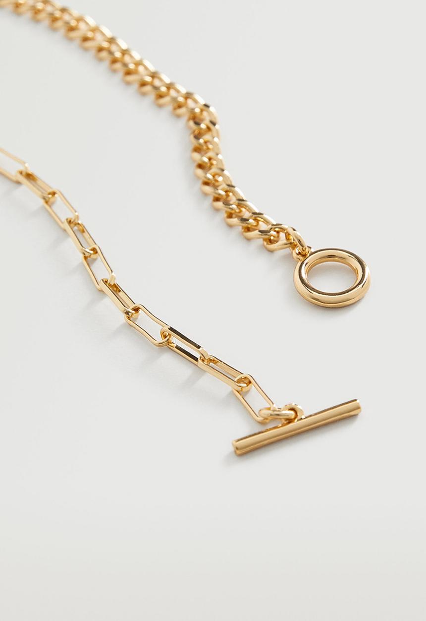 MANGO - Mixed chain necklace - gold