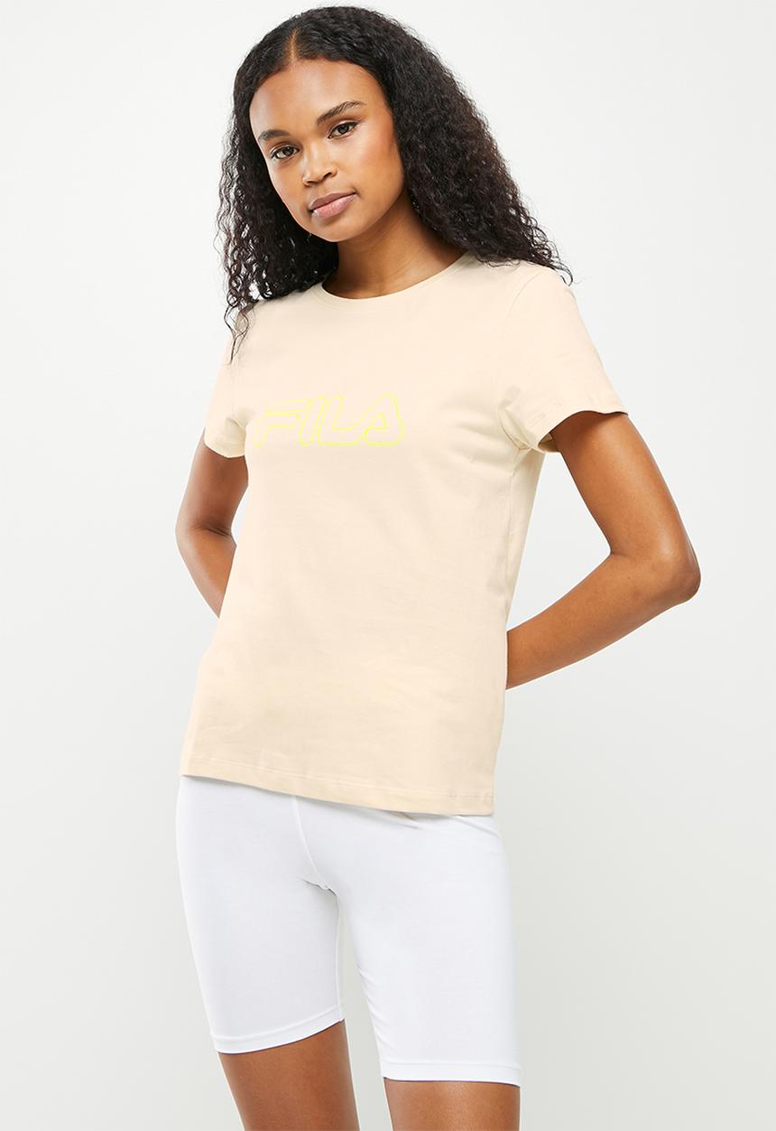 FILA - Mono deckle outline T-shirt - gardenia