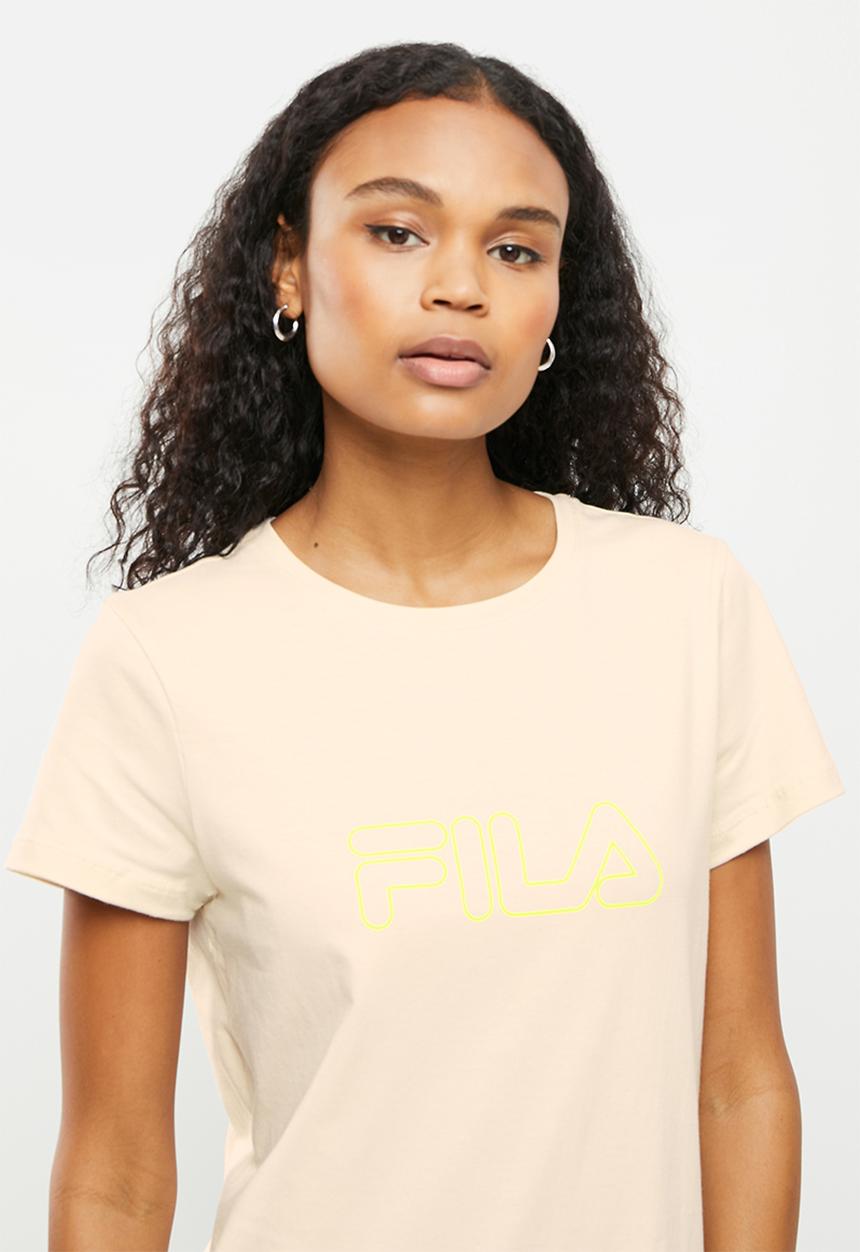 FILA - Mono deckle outline T-shirt - gardenia