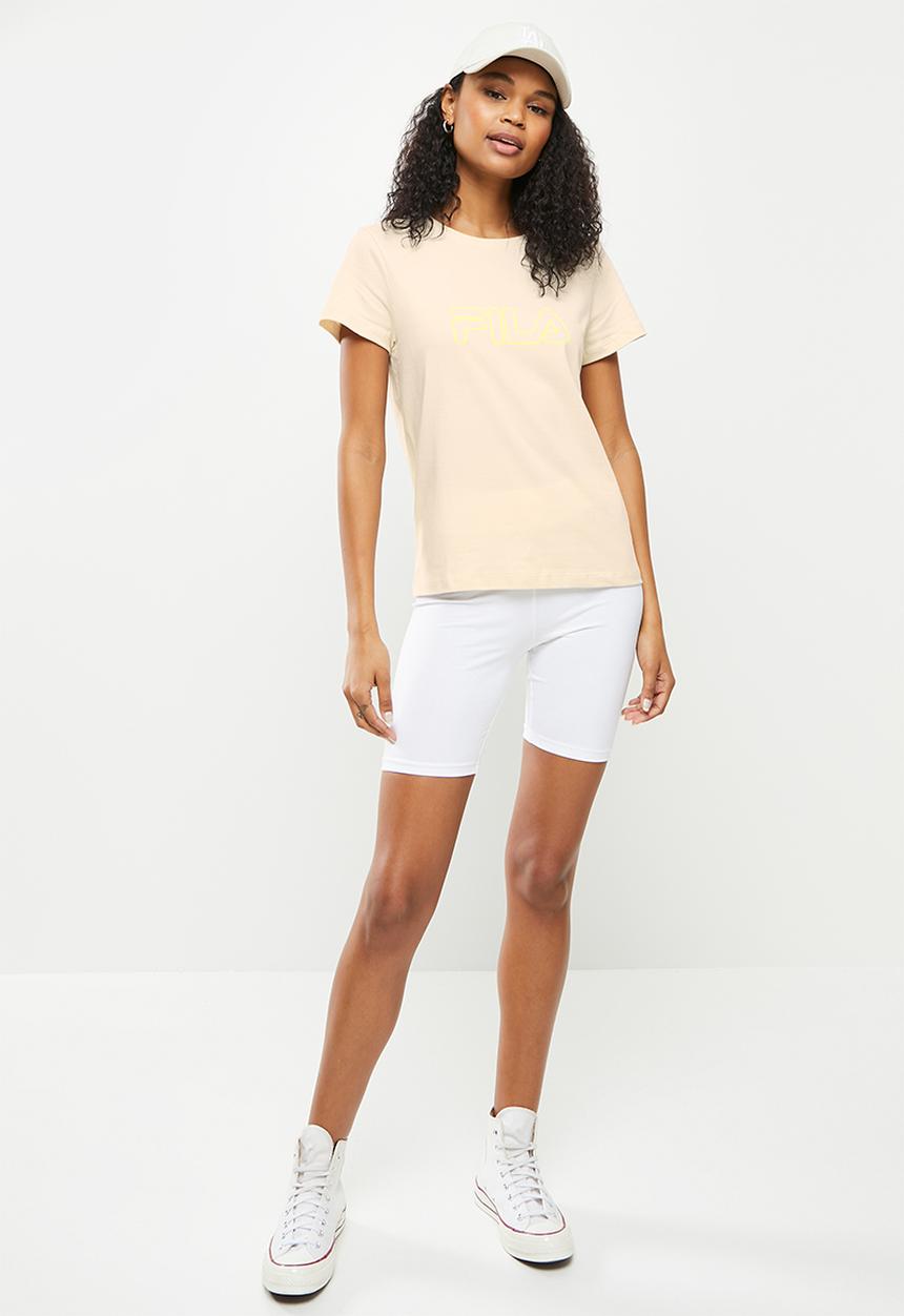 FILA - Mono deckle outline T-shirt - gardenia