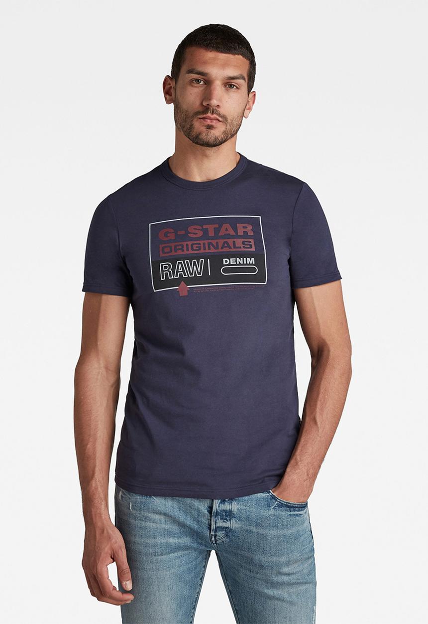 G-STAR - Color block originals slim r t - servant blue