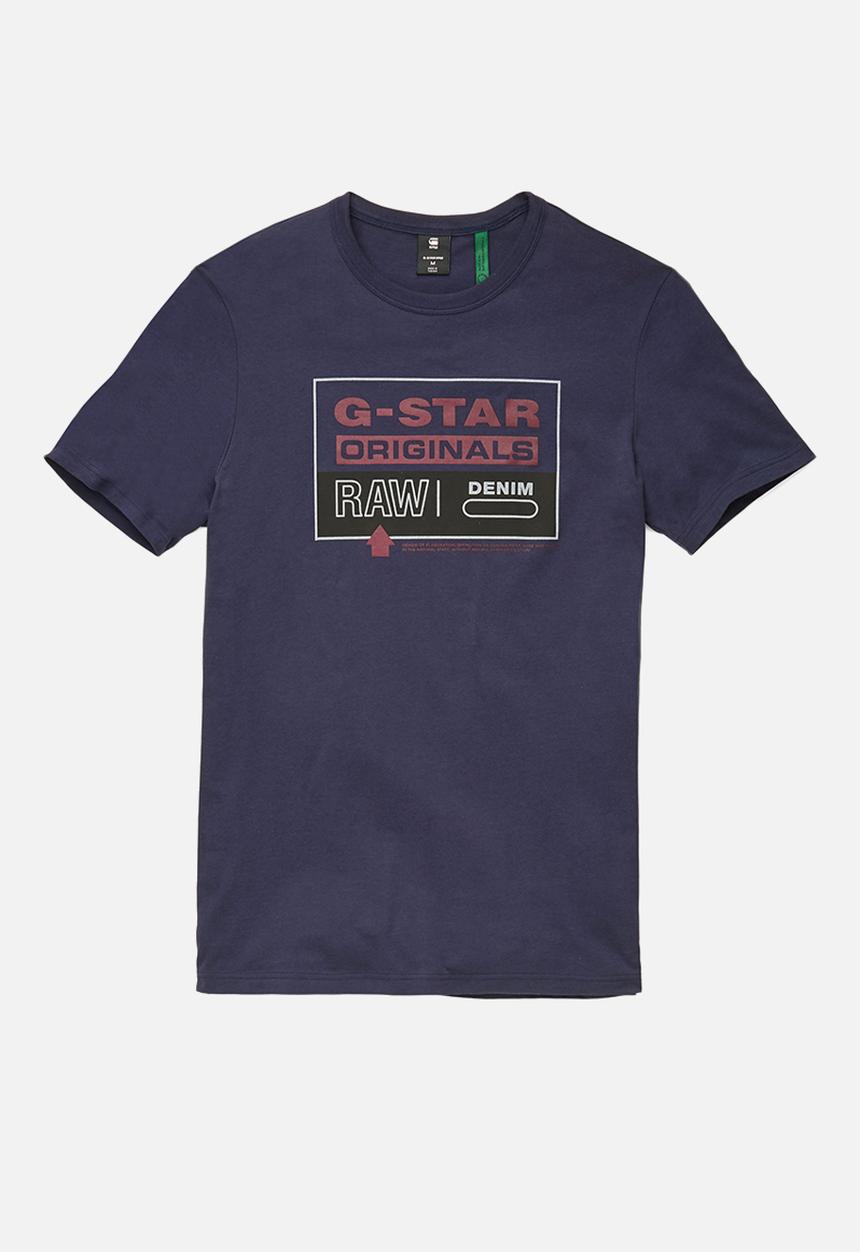 G-STAR - Color block originals slim r t - servant blue