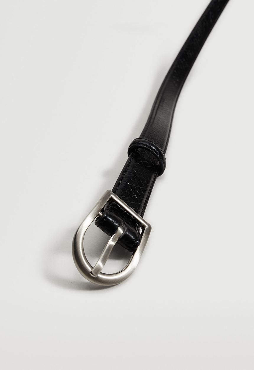 MANGO - Metal buckle belt - black