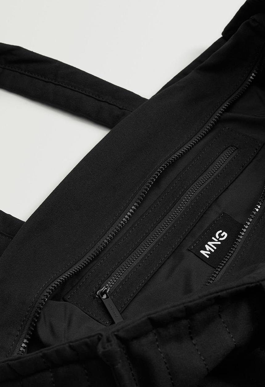MANGO - Quilted shopper bag - black