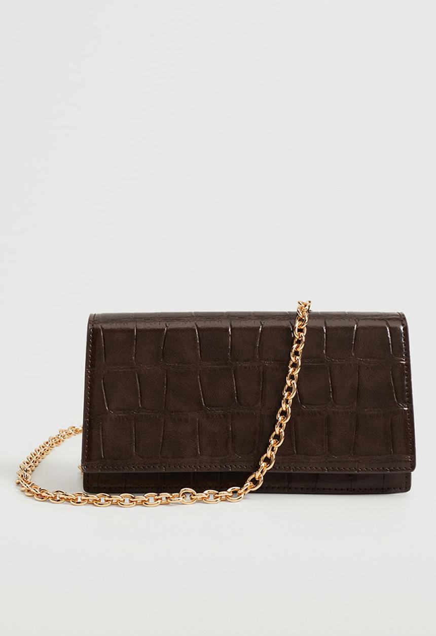 MANGO - Flap chain bag - chocolate