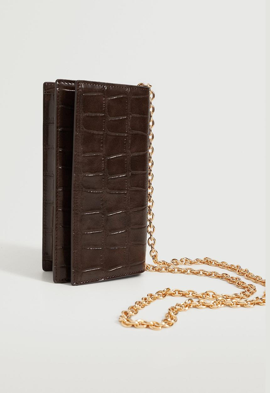MANGO - Flap chain bag - chocolate