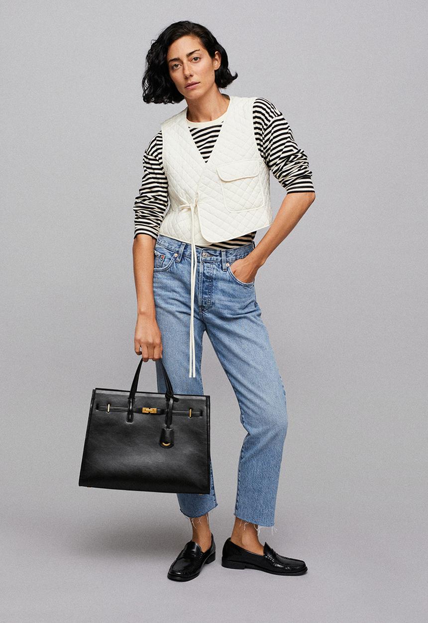 MANGO - Pebbled shopper bag - black