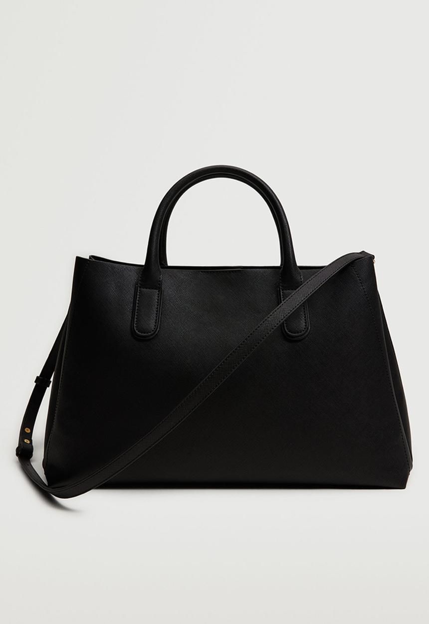 MANGO - Shopper bag with handles - black