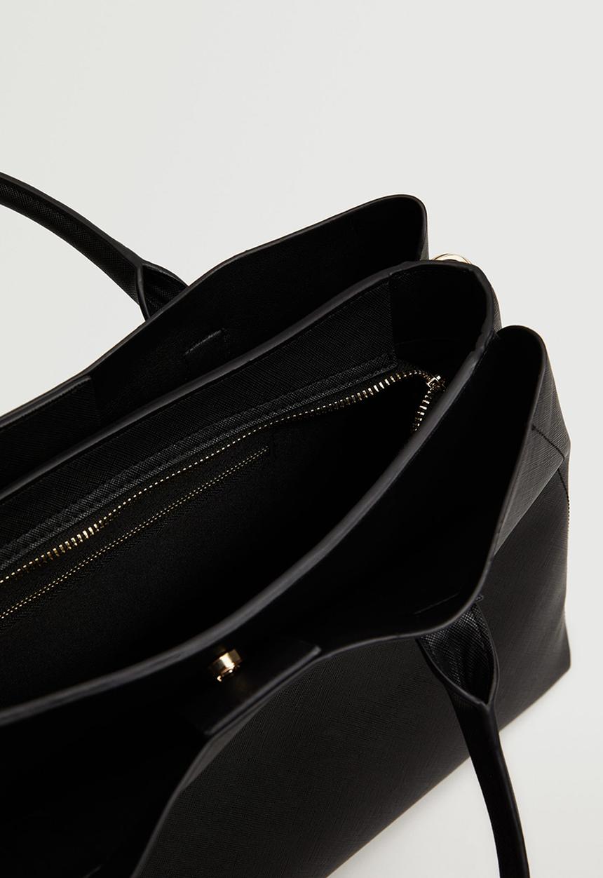 MANGO - Shopper bag with handles - black