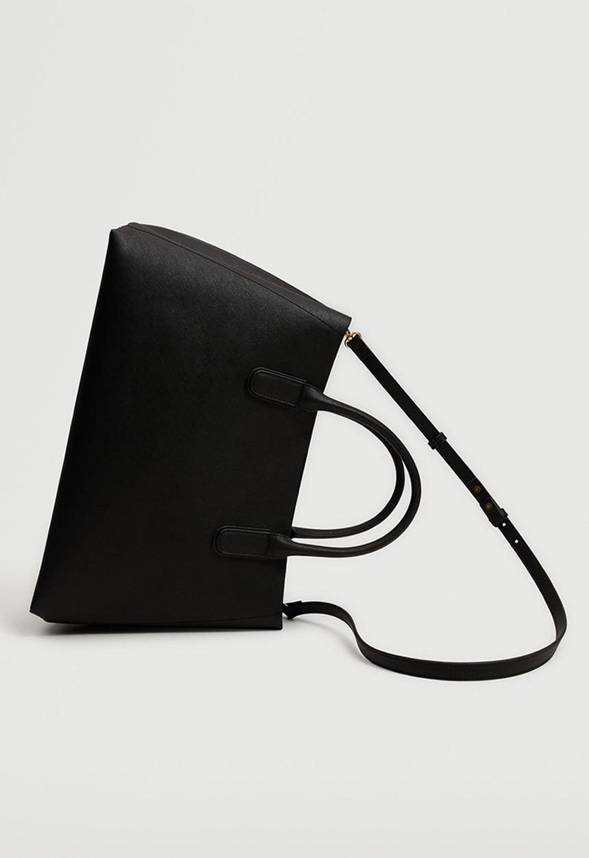 MANGO - Shopper bag with handles - black