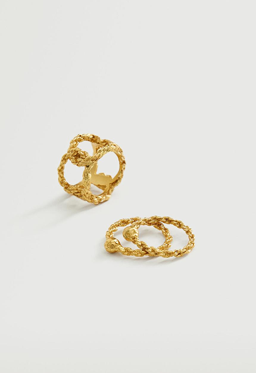 MANGO - Combined ring 3 set - gold