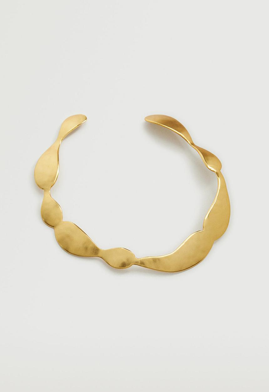 MANGO - Metallic rigid choker - gold