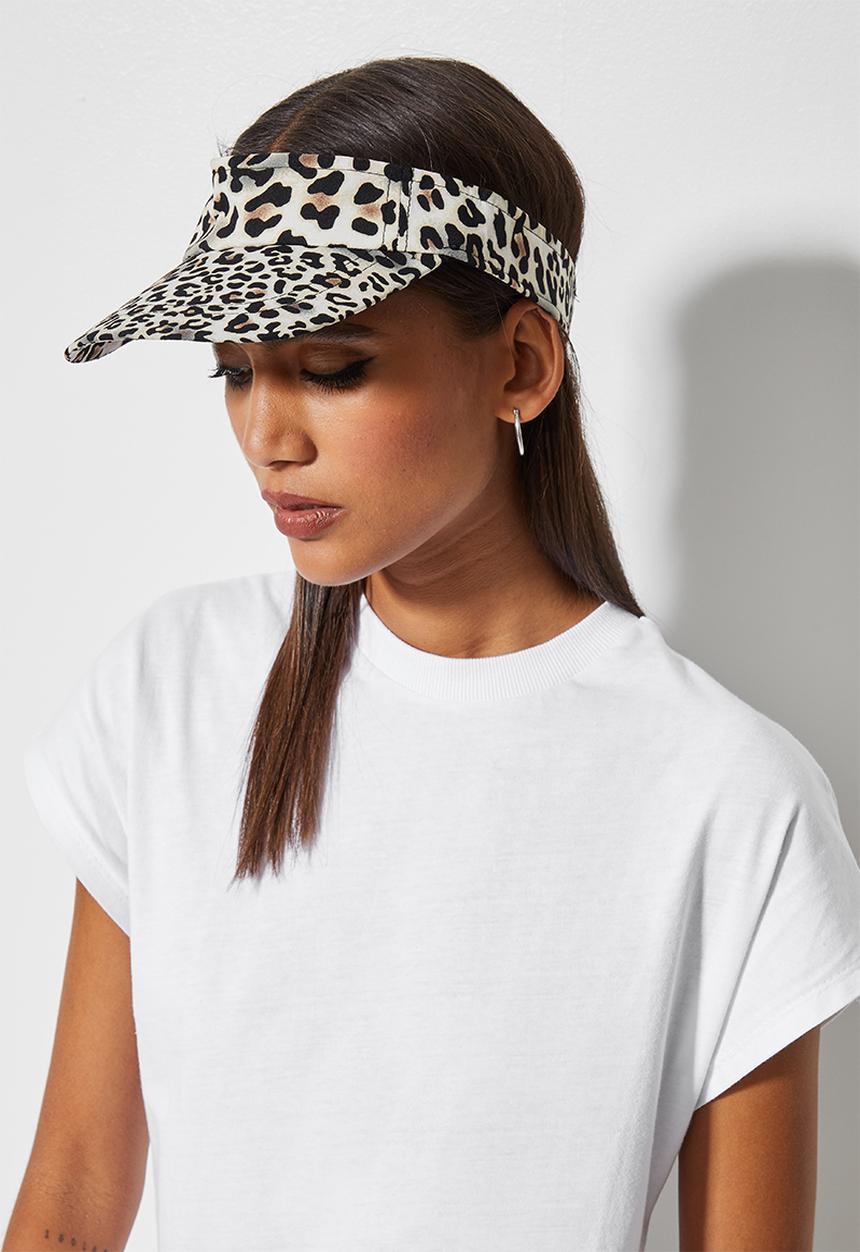 Superbalist - Animal print visor - black & white