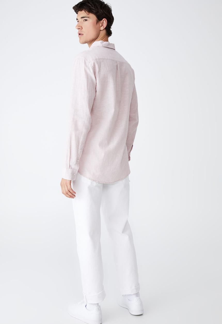 Cotton On - Ashby long sleeve shirt - light pink