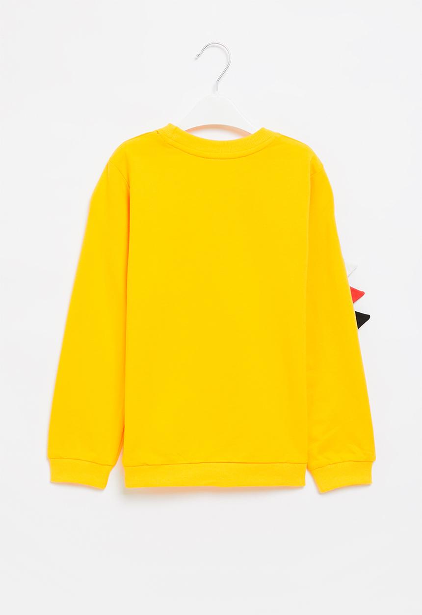 Pop Candy - Boys dino crew sweatshirt - mustard