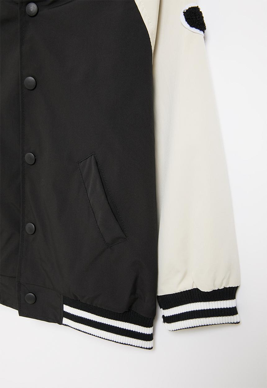 Pop Candy - Boys baseball jacket - black & white