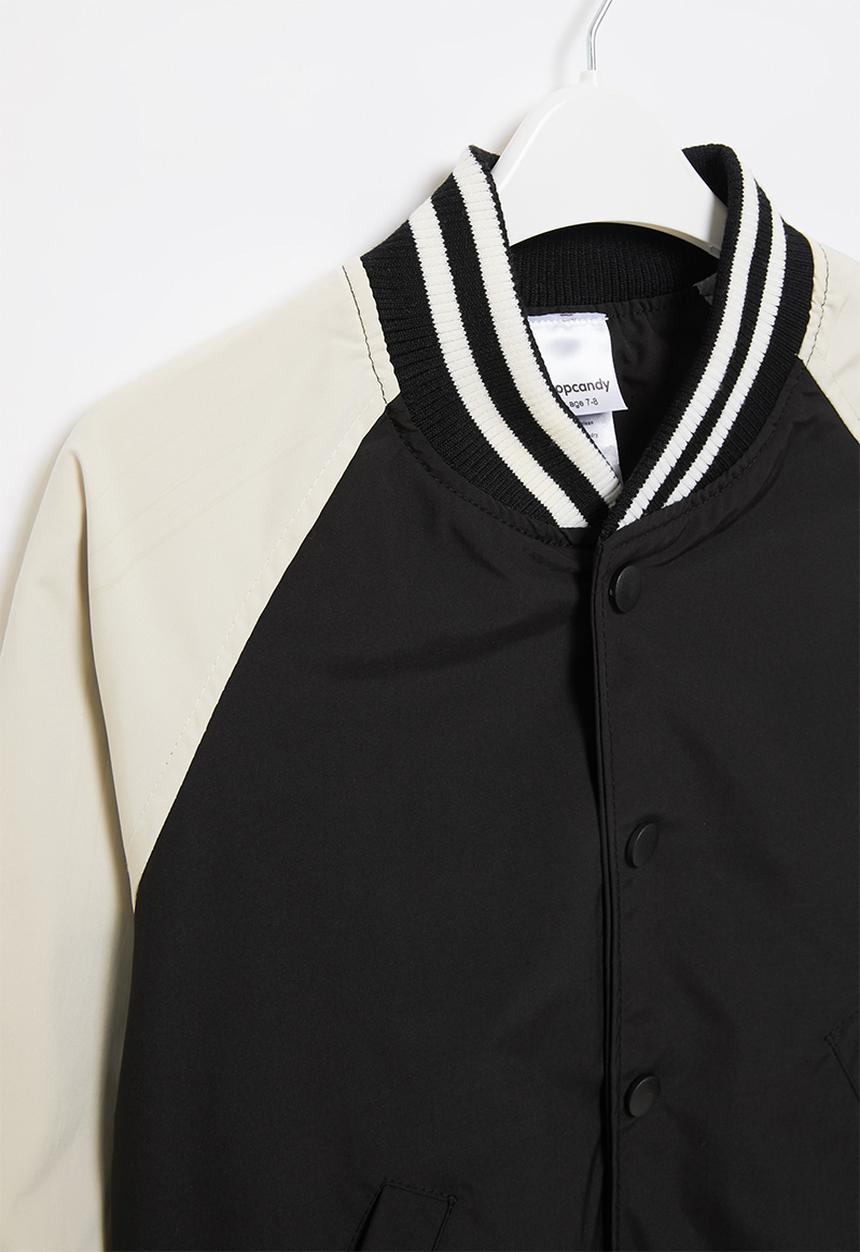 Pop Candy - Boys baseball jacket - black & white
