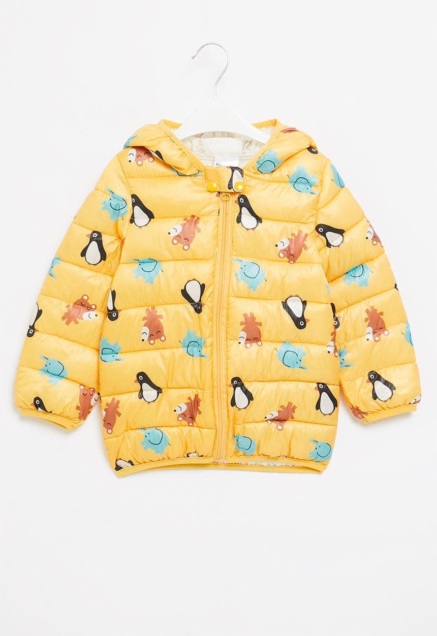 Pop Candy - Boys aop hooded puffer - yellow