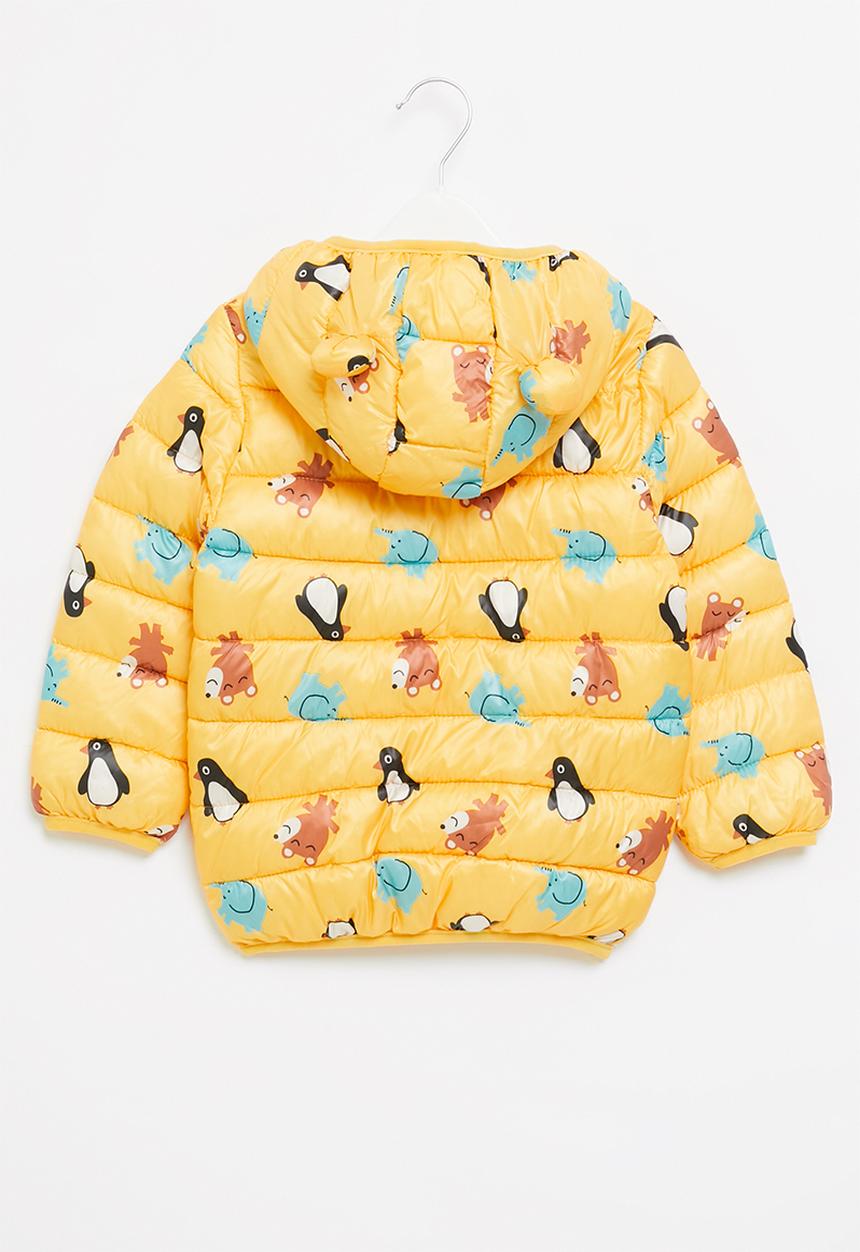 Pop Candy - Boys aop hooded puffer - yellow