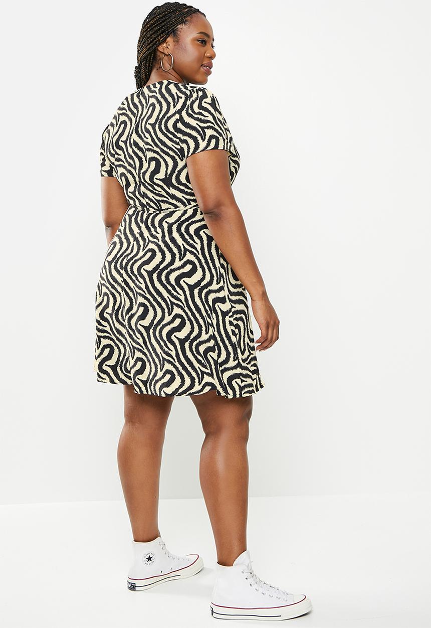Glamorous - Plus rebel dress - abstract zebra