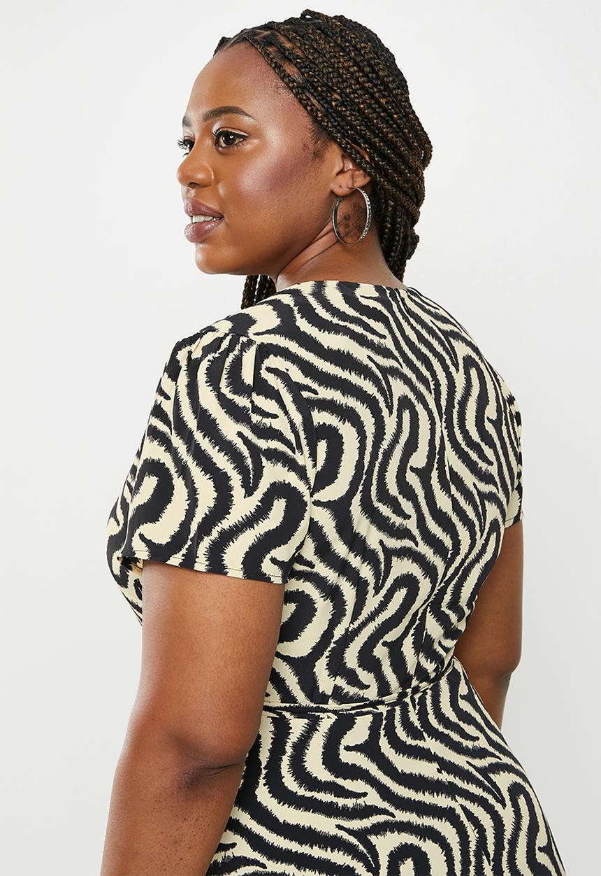 Glamorous - Plus rebel dress - abstract zebra