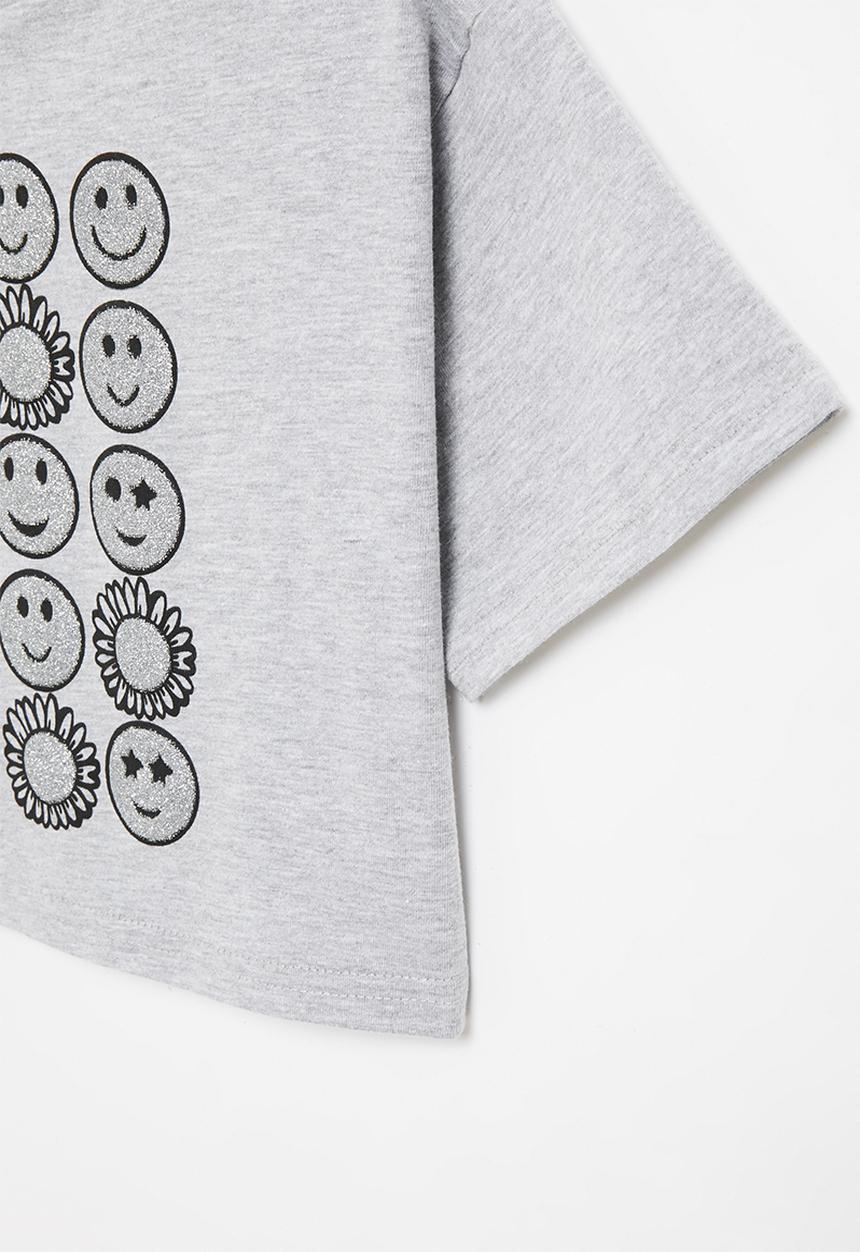 Rebel Republic - Boxy crop top - grey