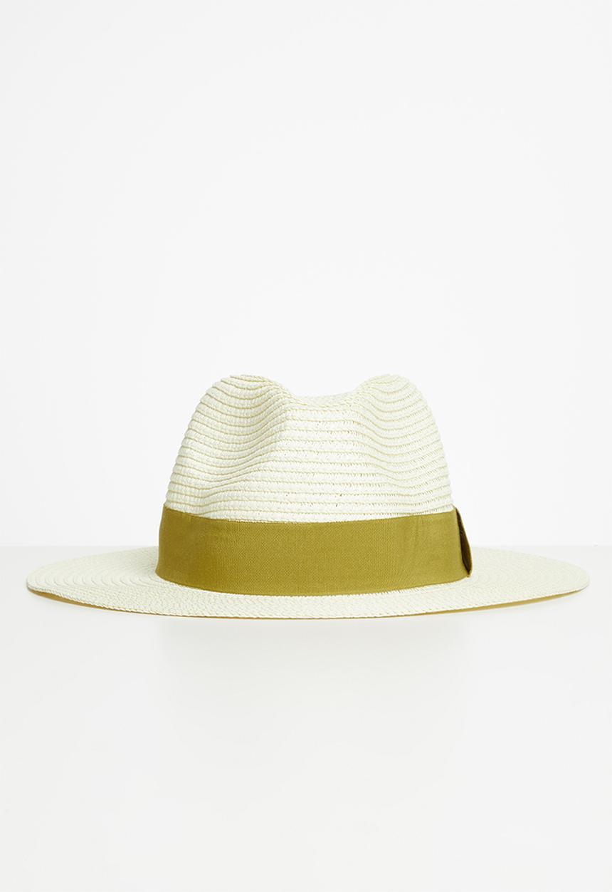 Superbalist - Straw fedora with trim - cream