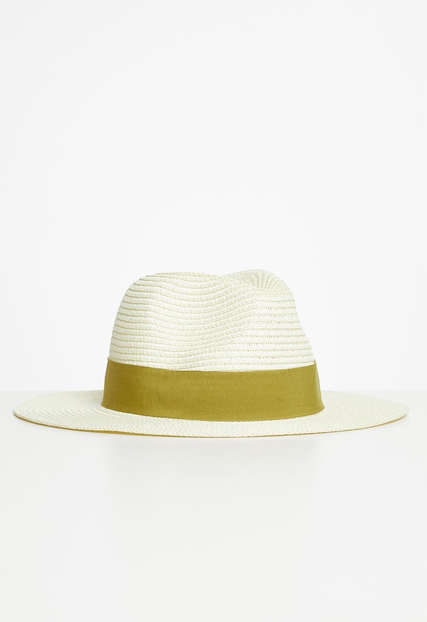 Superbalist - Straw fedora with trim - cream