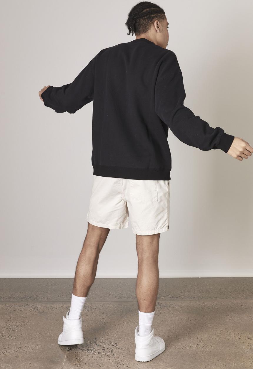 Factorie - Premium oversized graphic crew - black
