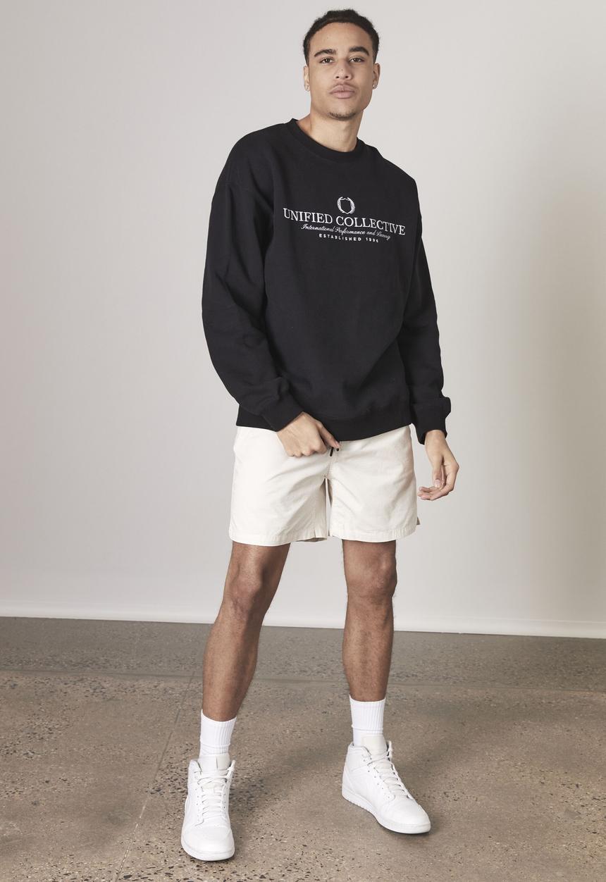 Factorie - Premium oversized graphic crew - black