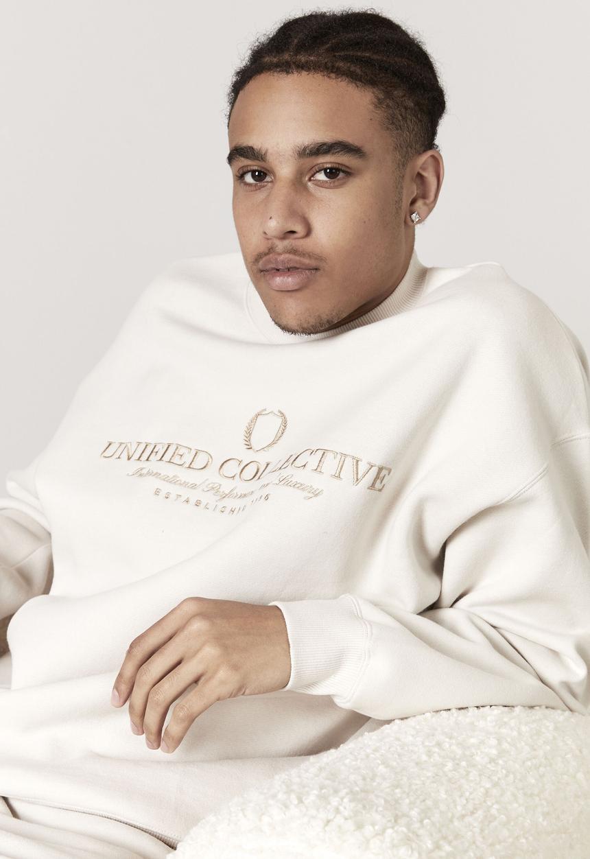 Factorie - Premium oversized graphic crew - ivory/unified collective