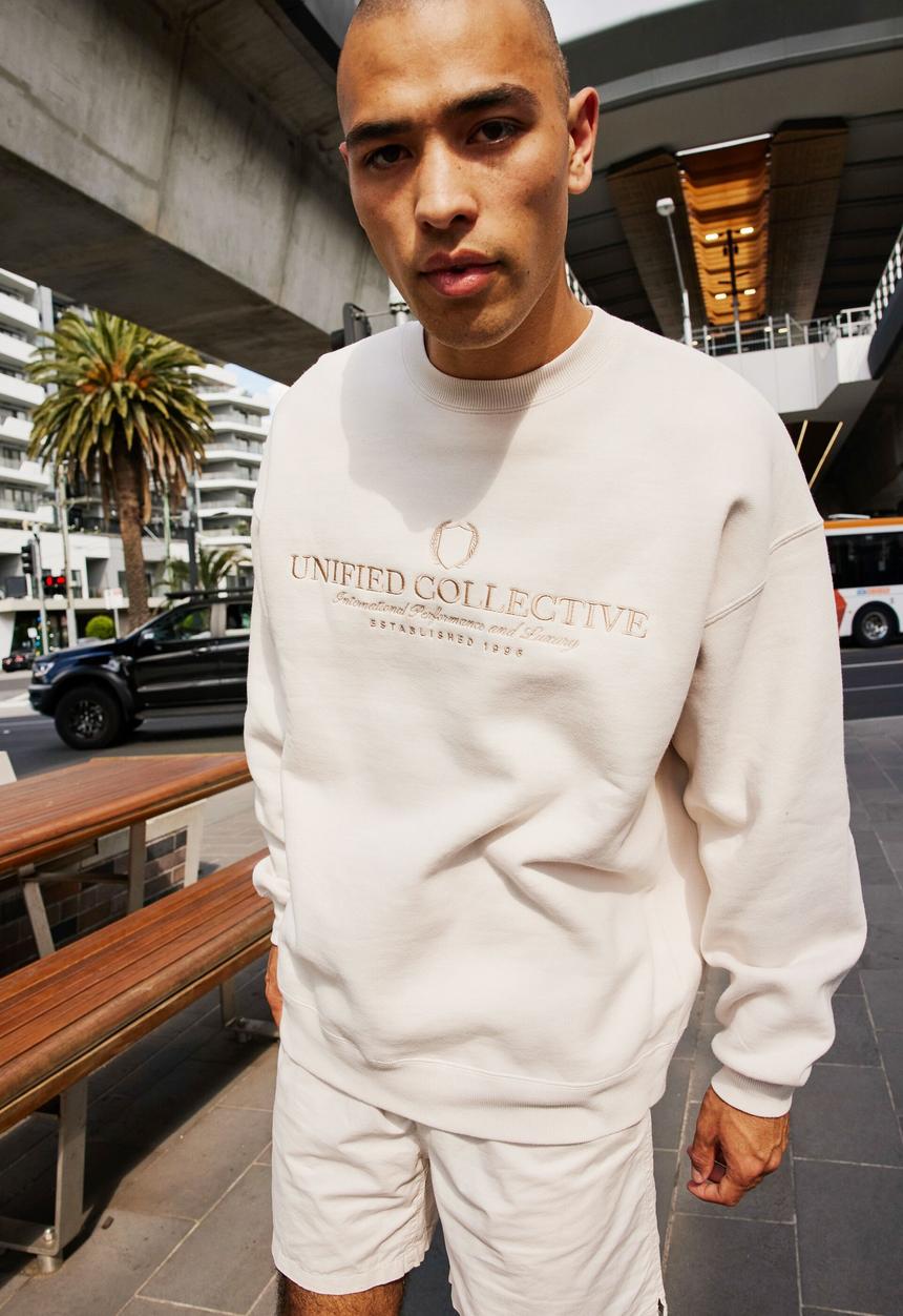 Factorie - Premium oversized graphic crew - ivory/unified collective