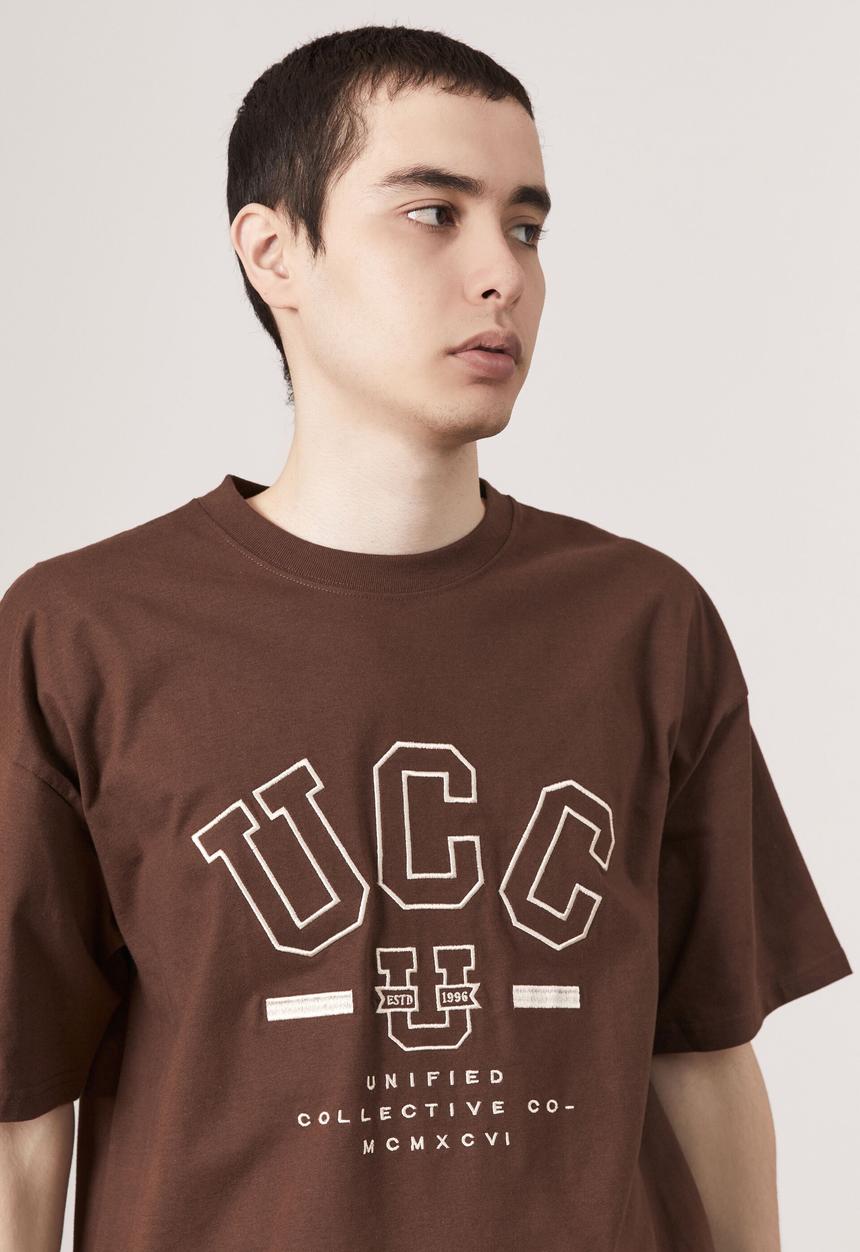 Factorie - Premium oversized graphic t shirt - brown
