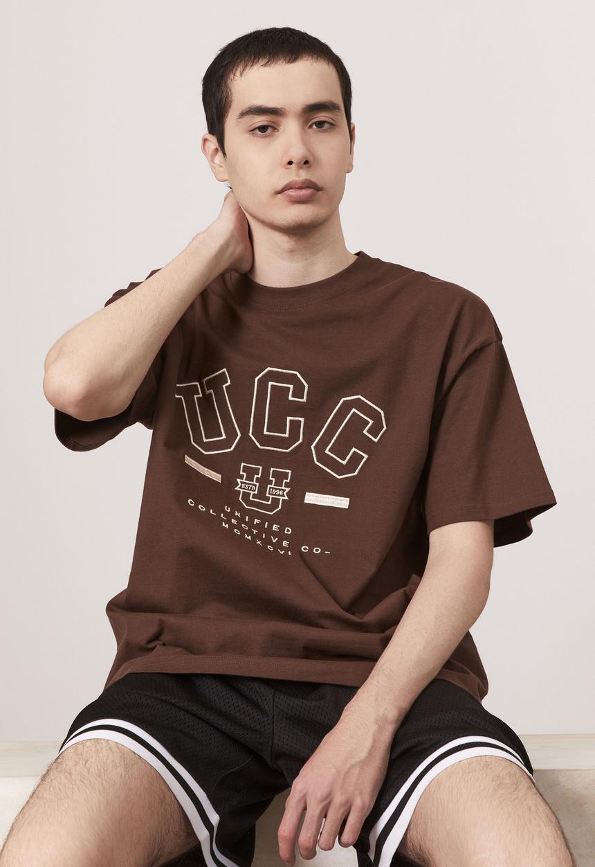 Factorie - Premium oversized graphic t shirt - brown