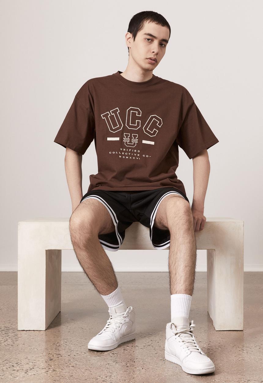 Factorie - Premium oversized graphic t shirt - brown