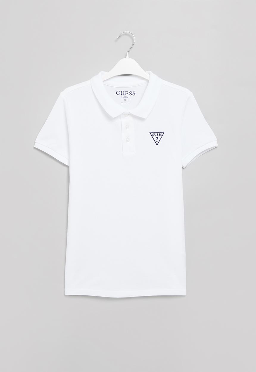 GUESS - Short sleeve guess core embroider golfer - true white