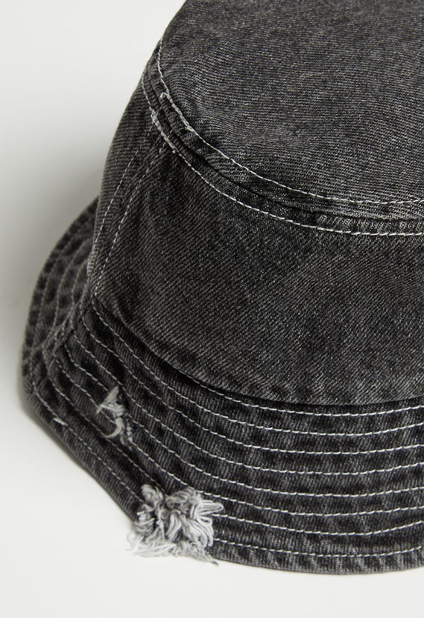 Pop Candy - Denim bucket hat - black