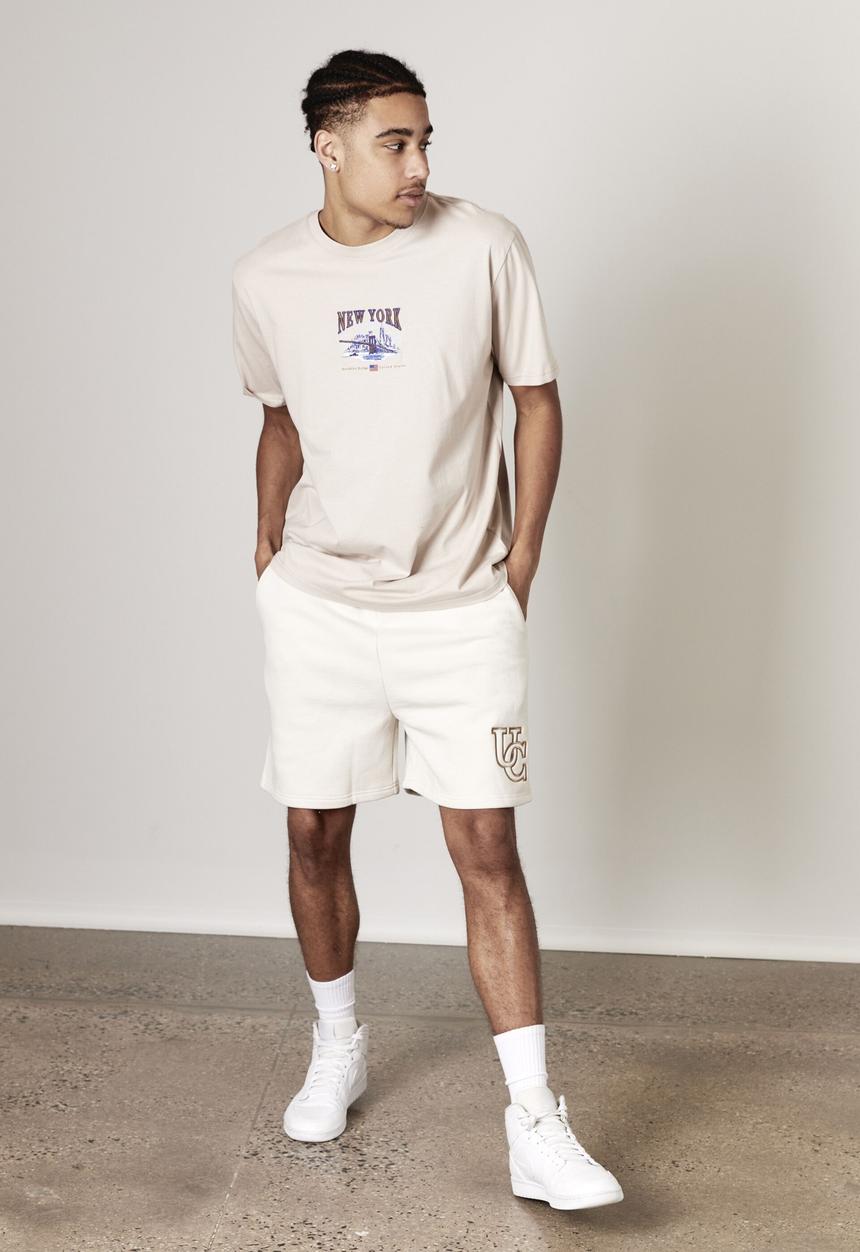 Factorie - Regular graphic t shirt - beige