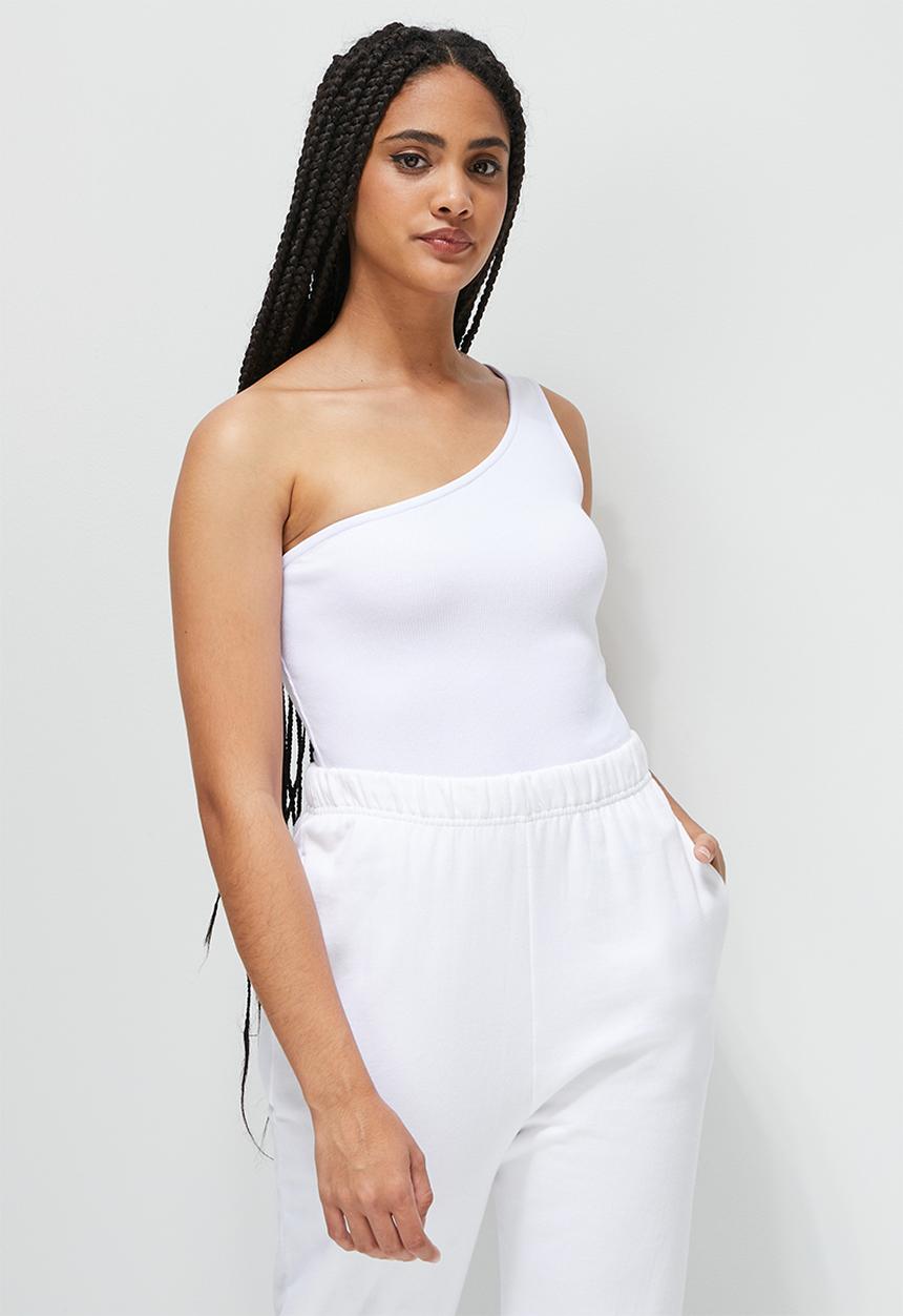 Blake - Asymmetrical bodysuit - white