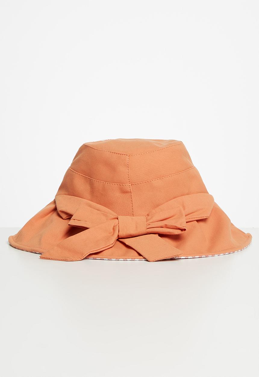 Pop Candy - Girls bow summer hat - orange