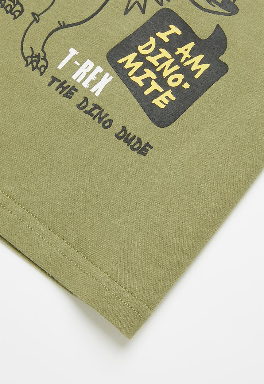 Pop Candy - Boys dino tee - olive