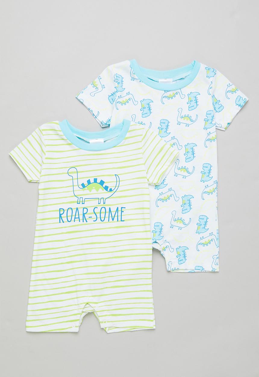 Pop Candy - Baby boys 2 pack short sleeve romper - multi 