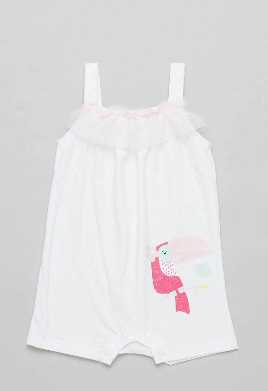 Pop Candy - Baby girls 2 pack sleeveless romper - white & pink