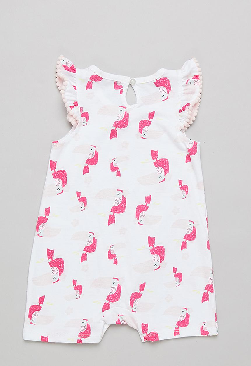 Pop Candy - Baby girls 2 pack sleeveless romper - white & pink
