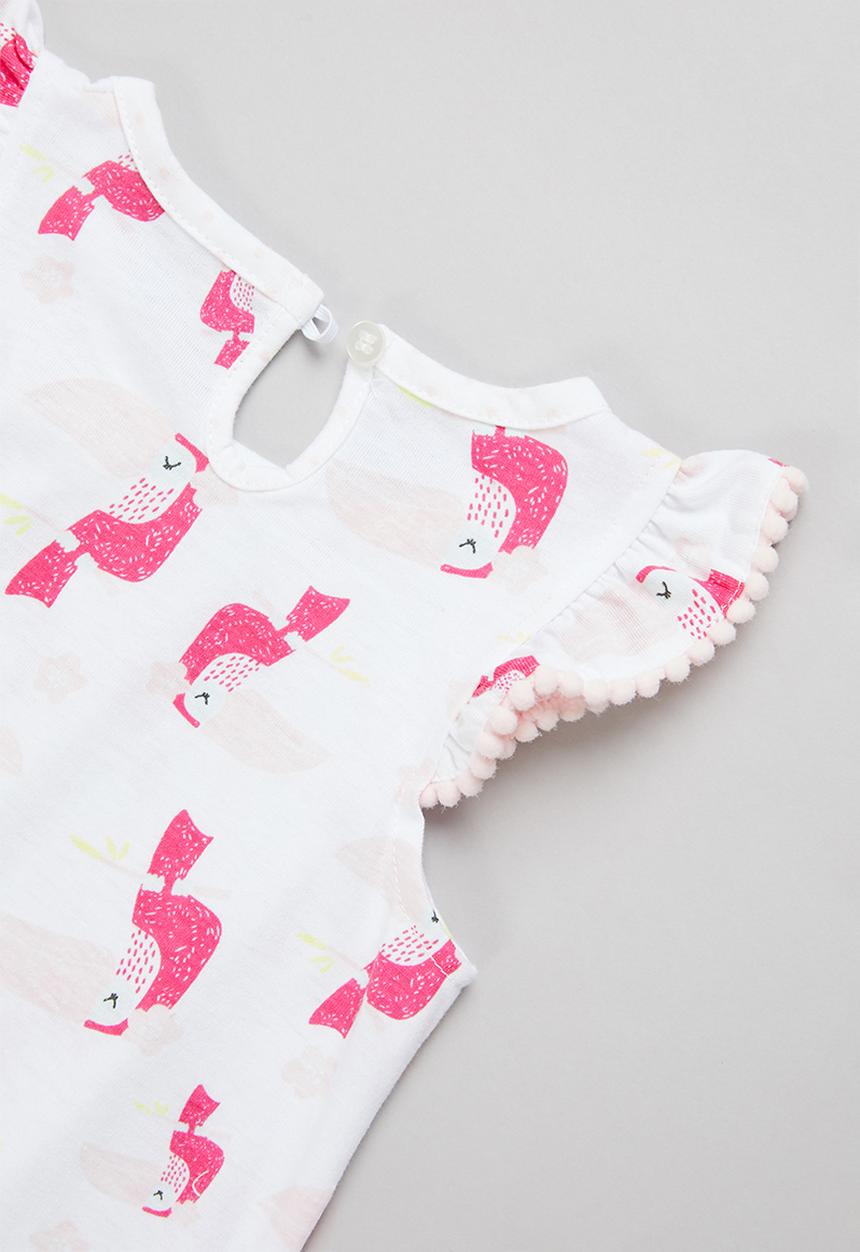 Pop Candy - Baby girls 2 pack sleeveless romper - white & pink
