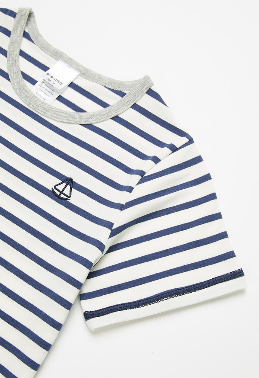 Pop Candy - Boys stripe tee - navy & white